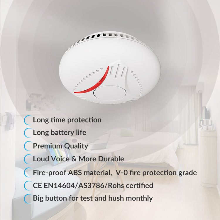 Wireless Interlink 110mm 10 Year Smoke Detector 12uA Connected Smoke Alarms